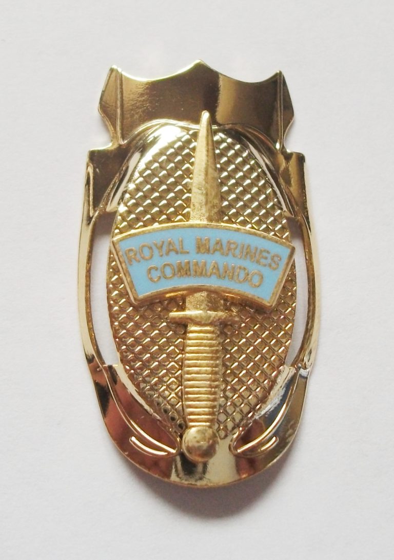 40 COMMANDO ROYAL MARINES GOLD DAGGER WALKING STICK MOUNT - Fisher Patton