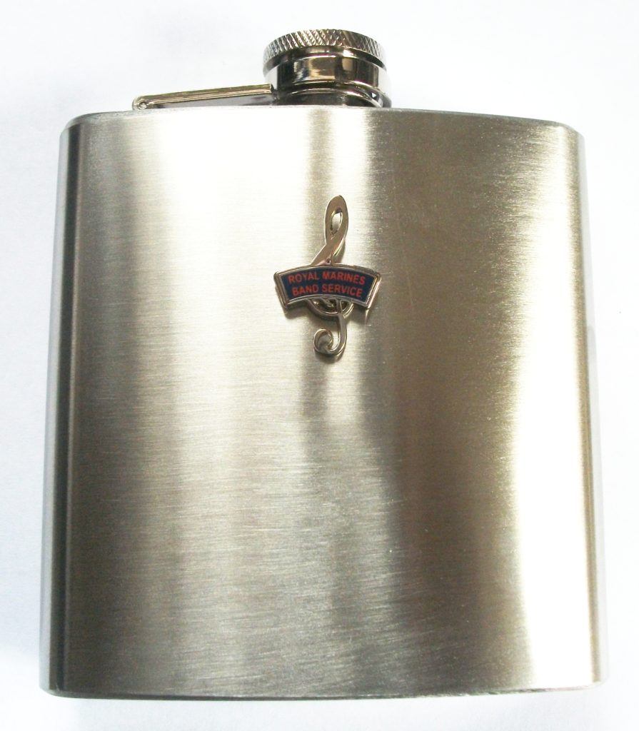 ROYAL MARINES BAND SERVICE HIP FLASK STAINLESS QUALITY ITEM