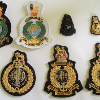 ROYAL MARINES GLOBE AND LAUREL BLAZER BADGES